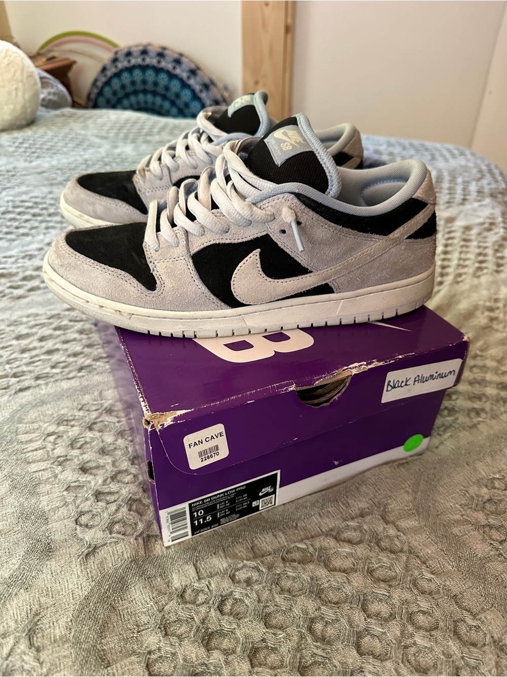 Nike Dunk Low in Black and Light Gray